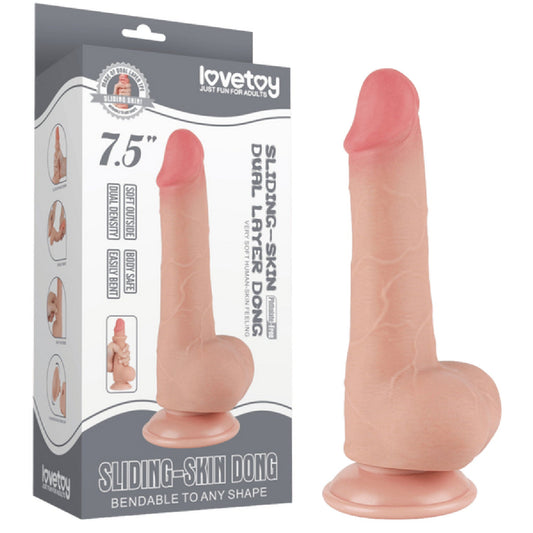 7.5'' Sliding Skin Dual Layer Dong (Flesh)