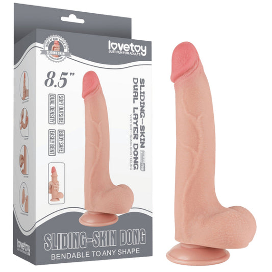8.5'' Sliding Skin Dual Layer Dong (Flesh)