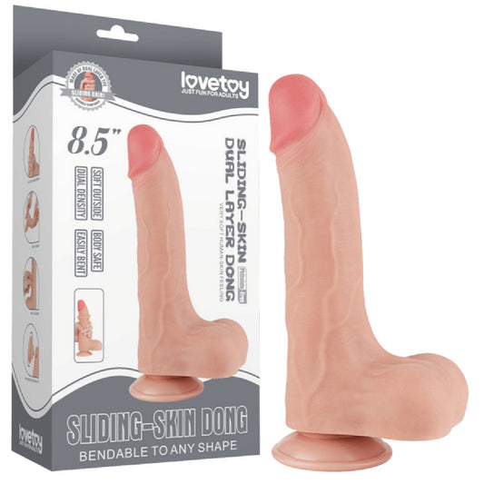 8.5'' Sliding Skin Dual Layer Dong (Flesh)