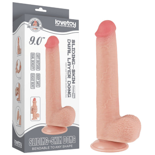 9'' Sliding Skin Dual Layer Dong (Flesh)