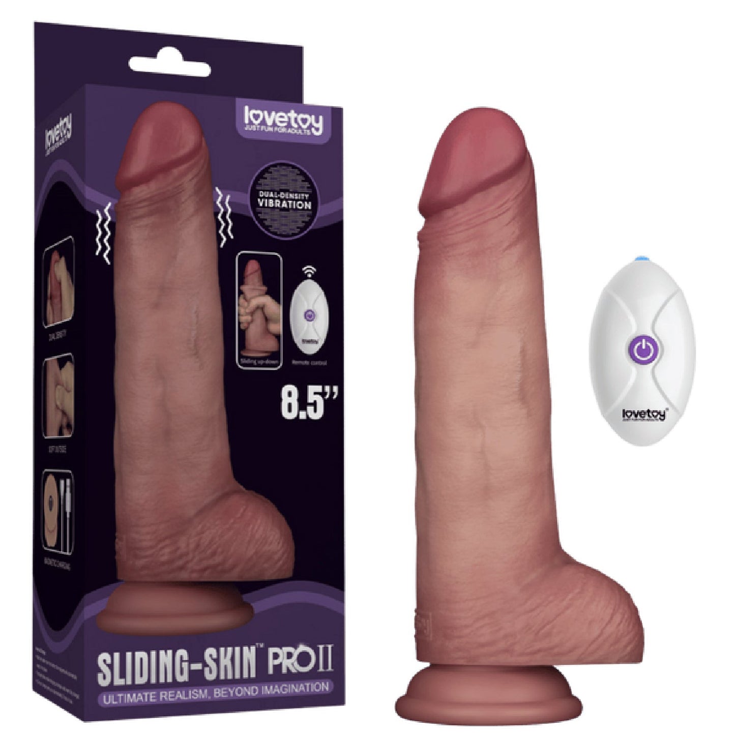 8.5" Vibrating Silicone Dong (Remote)