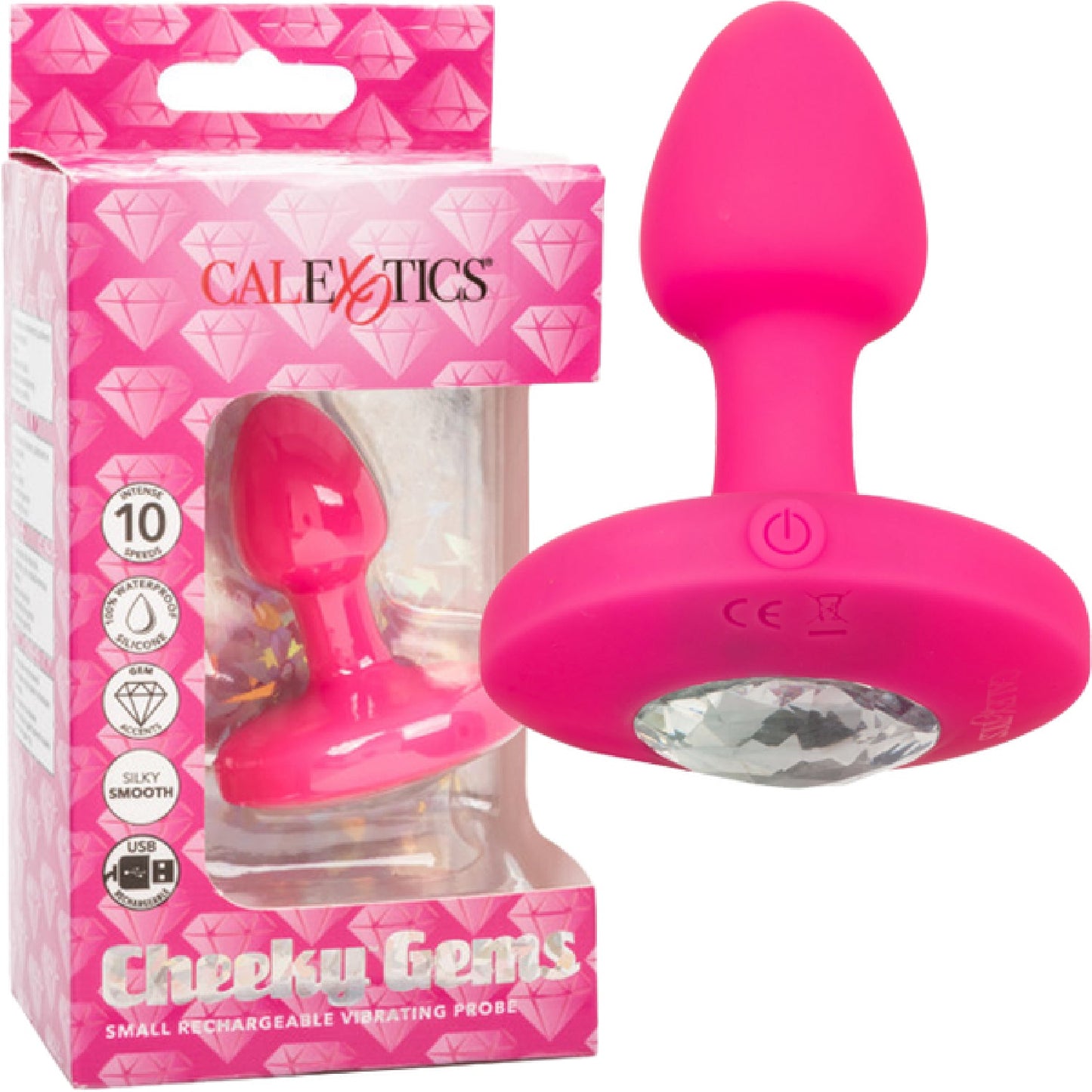 Cheeky Gems Small Rechargeable Vibrating Probe (Pink)
