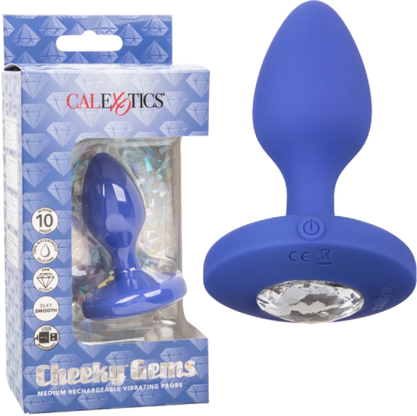 Cheeky Gems Medium Rechargeable Vibrating Probe (Pink)