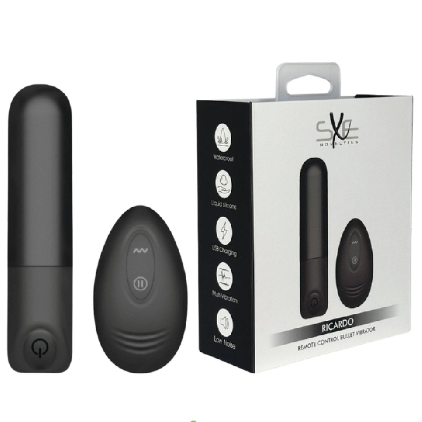 Ricardo - Remote Control Bullet Vibrator (Black)