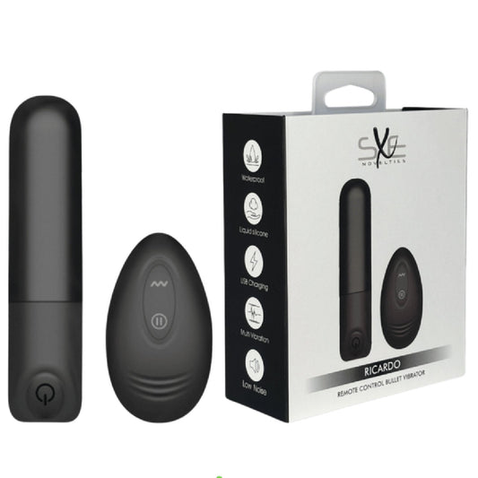 Ricardo - Remote Control Bullet Vibrator (Black)