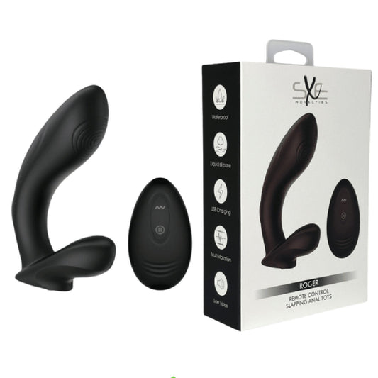 Roger - Remote Control Slapping Anal Toy (Black)