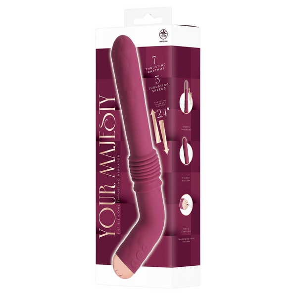 Your Majesty - 5.6" Silicone Thrusting Vibrator (Maroon)