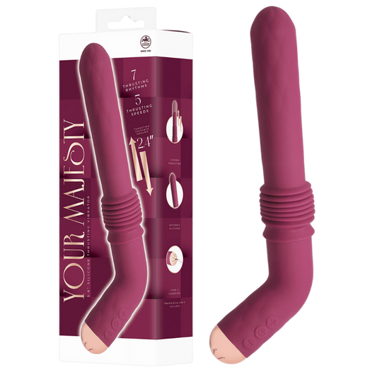 Your Majesty - 5.6" Silicone Thrusting Vibrator (Maroon)